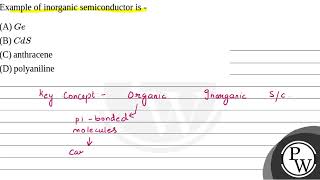 Example of inorganic semiconductor is  A \ \mathrmGe \ B \ \mathrmCdS \ C anthracene [upl. by Nomyad]