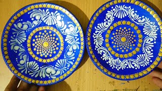 Simple Dotting On Ceramic Saucer  बशीवर Simple Dotting [upl. by Anawqahs273]