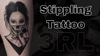 Stippling tattoo real time  stippling tattoo tutorial  how to tattoo stipple shading 3RL 😎 [upl. by Allemac]