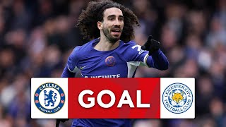 GOAL  Marc Cucurella  Chelsea 10 Leicester City  Quarterfinal  Emirates FA Cup 202324 [upl. by Yllas]