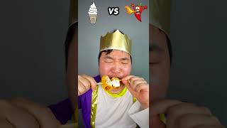 Spicy Sauce vs Yogurt sauce Emoji food Challenge  Cheese Powder Hotdog Mukbang Funny Video shorts [upl. by Dunkin865]