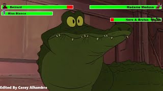 The Rescuers 1977 Crocodile Attack with healthbars [upl. by Selda]