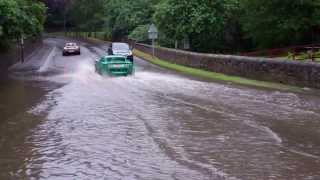 Sports Cars Flooded Road Perth Perthshire Scotland July 18th [upl. by Regine]