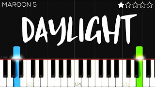 Maroon 5  Daylight  EASY Piano Tutorial [upl. by Petrine]