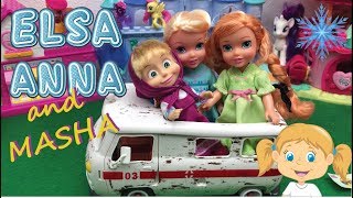 Elsa and Anna have fun with best friend Masha from Masha and The Bear [upl. by Goldfinch247]