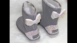 How To Apply and Add Rhinestone Crystals and Bows to Uggs or Any Other Brand Boots [upl. by Tecu]