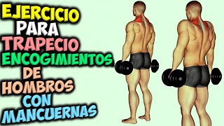 EJERCICIO Para TRAPECIOS ðŸ‘‰ Los ENCOGIMIENTOS De HOMBROS Con MANCUERNAS  Gana ESPALDA Musculosa [upl. by Mariano]