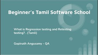 What is Regression testing and Retesting testing  Tamil [upl. by Rossner]