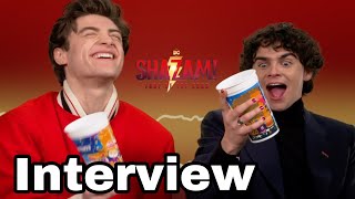 ASHER ANGEL amp JACK DYLAN GRAZER NEW go NUTS after getting gift Plus talk SHAZAM FURY OF THE GODS [upl. by Bruis]