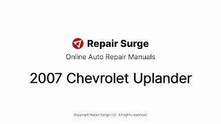 Online 2007 Chevrolet Uplander repair manual [upl. by Ekenna773]