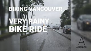 RAINY BIKING IN VANCOUVER TREK FX2 BIKING BIKE BIKES CYCLING [upl. by Elane937]