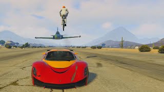 EXTREME BIKE LAUNCH OVER JET GTA 5 Challenges [upl. by Larue]