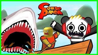 Roblox Shark Bite MEGALODON FOUND ME Lets Play with Combo Panda [upl. by Guthry595]