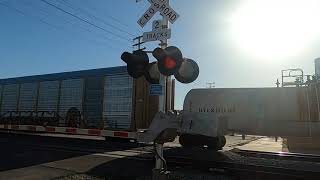 PHOTOS SAN JOAQUIN VALLEY RAILROAD IN FRESNO AND HANFORD POLICE CAR CRASH AND TRAINS 91121 🇺🇸 [upl. by Atiuqin]