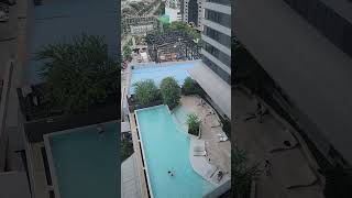 View from Hotel Somerset Rama 9 Bangkok thailand hotel travel pool view [upl. by Ahab]