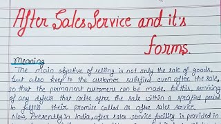 After Sales Service and Its Forms [upl. by Leibman]