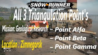 SnowRunner Gameplay PS4  All 3 Triangulation  Point  Alfa  Beta  Gamma  Map  Zimnegorsk [upl. by Collis147]