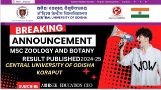 Discussion of admission regarding MSc ZOOLOGY AND BOTANYin central University Of Odisha Koraputexam [upl. by Accber935]