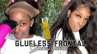 HOW TO REINSTALL LACE FRONTAL WIG AT HOME USING GOT2B FREEZE SPRAY [upl. by Tega]