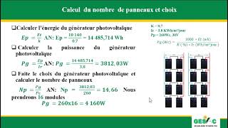 Exercice de dimensionnement dun système solaire photovoltaïque [upl. by Lezirg244]