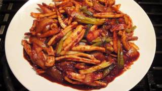 Stirfried squid dish Ojingeobokkeum 오징어볶음 [upl. by Refannej423]