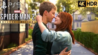 Peter Kiss MJ Marvels Spider Man 2 Peter Kisses MJ Cutscenes  Spider Man 2 Peter amp MJ Kiss Scenes [upl. by Gati]