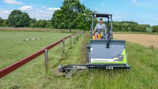 Fence Post Trimmer and Guardrail Mower Attachment  GreenTec FOX and RI 80 [upl. by Aicad874]