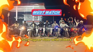 10 new riders  sunday ride  close calls💀  fully hyper ride🗿 crash ho gya 🤡 100 speed 😈 [upl. by Hoban]