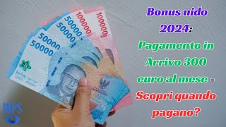 Bonus nido 2024 Pagamento in Arrivo 300 euro al mese  Scopri quando pagano [upl. by Atinomar]