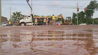 Powers Ferry Road reopens after water main break [upl. by Lewellen]