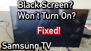 Samsung TV Black Screen Wont Turn On FIXED [upl. by Anoel]