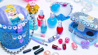 18 DIY Miniature Cinderella Cosmetics  Eyeshadow palette Sequin Backpack and more [upl. by Nileak470]