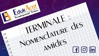 La nomenclature sur les AMIDES en chimie organique Niveau TERMINALE avec Eduk Actif🤔 [upl. by Cleodel848]