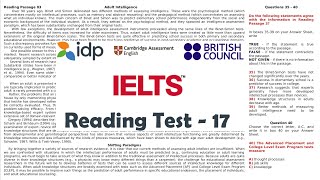 IELTS Reading Practice Test With Answers Video 17 Academic [upl. by Micki198]