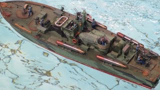 Italeri PT 596  RC converted scale model torpedo boat [upl. by Devon]