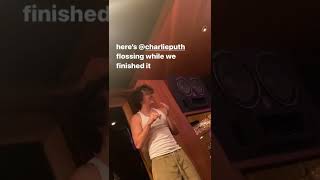 Charlie Puth filmed by Blake Slatkin while flossing they were finishing Tate McRae new song [upl. by Camala]