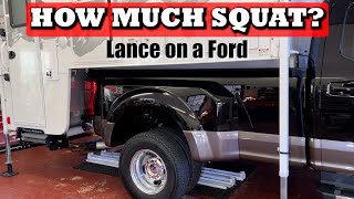 How much does the Ford F350 squat  Lance 1172 on a Ford F350  Heavy Load [upl. by Staley689]