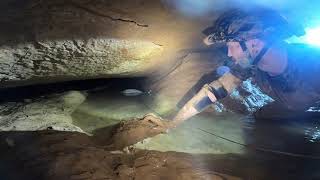 200ft Flooded Worm Tube In Pettyjohn Cave [upl. by Aikemal]