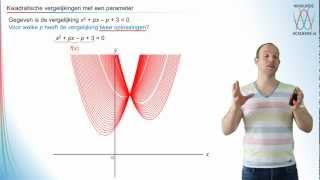Kwadratische vergelijkingen met een parameter vwo 3  WiskundeAcademie [upl. by Gaultiero]
