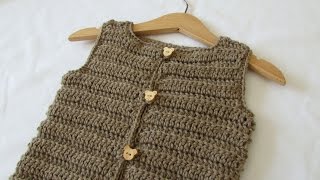 How to crochet a girls pretty bohemian vest [upl. by Annairdna]