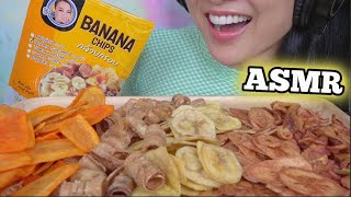 ASMR BANANA CHIPS WARNING HIGHLY ADDICTIVE CRUNCHY EATING SOUNDS LIGHT WHISPERS  SASASMR [upl. by Ardelle]