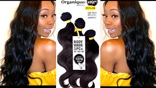 START TO FINISH AFFORDABLE QUICKWEAVE FT SHAKE N GO ORGANIQUE MASTERMIX BODYWAVE HAIR REVIEW [upl. by Cyb]