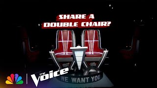 The Coaches Choose Their Double Chair Partner  The Voice  NBC [upl. by Noryk]