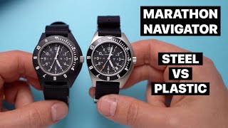 Affordable Pilot Watches Marathon Navigator Steel vs Plastic [upl. by Gnuj196]