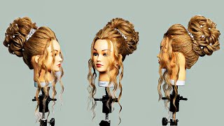 SVATEBNÍ ÚČES PRO PRINCEZNU S KORUNKOU DO VLASŮ AMAZING WEDDING HAIRSTYLE FOR PRINCESS WITH TIARA [upl. by Roslyn162]