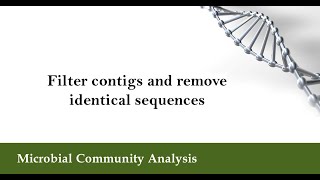 5a Filter contigs and remove identical sequences [upl. by Ecyob]