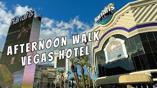 Harrahs Las Vegas Hotel amp Casino Afternoon Walkthrough Center Strip Resort [upl. by Rafaj]