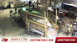 Glassing Hull 58  Custom Center Console by Jarrett Bay Boatworks [upl. by Eitsirk]