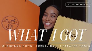 LUXURY HAUL  WHAT I GOT FOR CHRISTMAS  FENDI  HERMES NIKE OH MY [upl. by Ecnarrat]