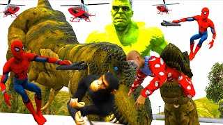 Doraemon Đại Chiến Khủng Long Bạo Chúa Dinosaur TRex Tại Bể Bơi Cá Mập GTAV Spiderman Racing [upl. by Eelanna]